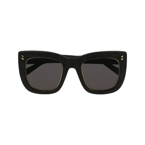 Stella McCartney Women's SC0067S Black Matte Croco Oversized Sunglasses